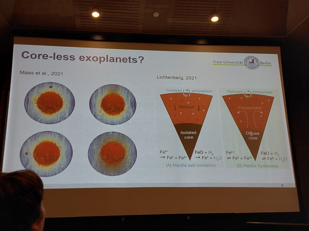LucaPlanets's tweet photo. Mantle+core is the standard structure for the interior of rocky planets. Well, that might not be true: Lena Noach shows that coreless rocky exoplanets might be a reality #ESLAB2023 https://t.co/wWXUdvE47r