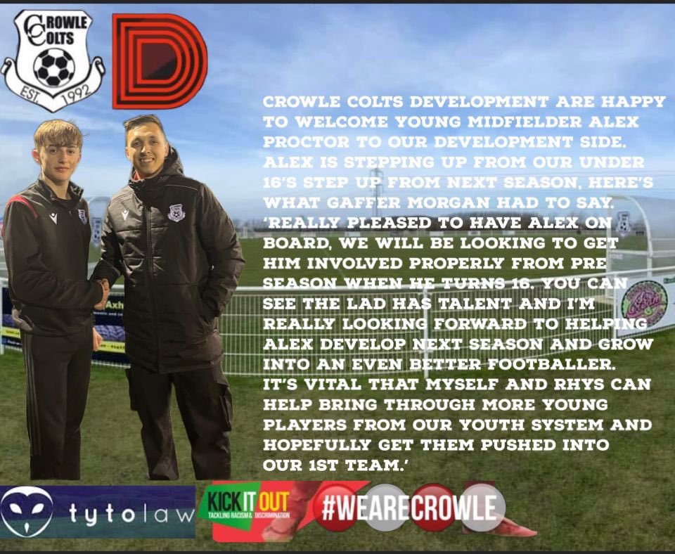 CrowleDevs's tweet photo. 🖋️
Preparations have started for next season as the devs welcome talented youngster Alex Proctor into the set up. Here’s what @03morgank had to say about his arrival.
#UPTHEDEVS 🔴⚫️ https://t.co/o2L0lVwpFT