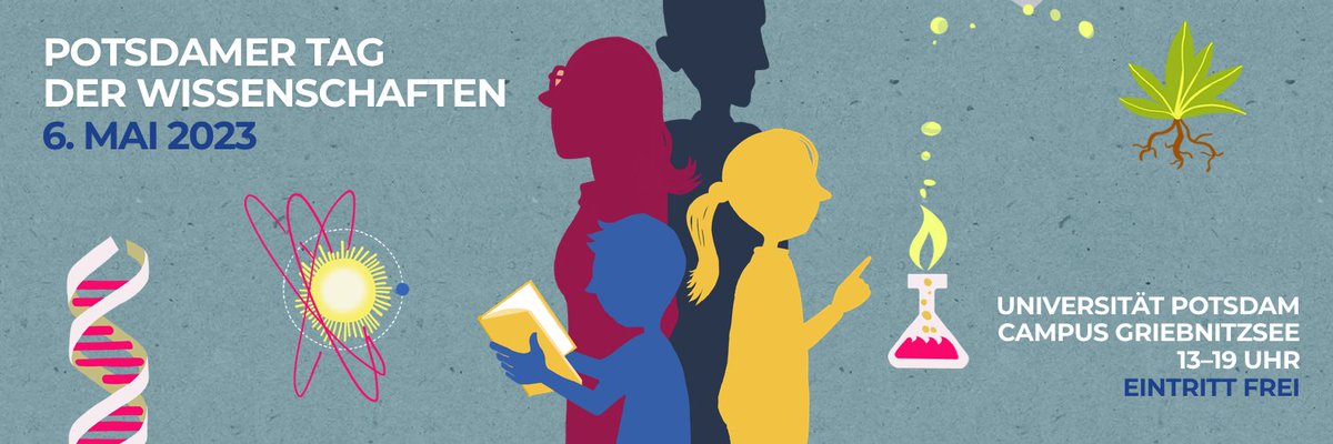 Safe the Date: Der 10. Potsdamer Tag der Wissenschaften findet am 6. Mai auf dem Campus Griebnitzsee der <a href="/unipotsdam/">Universität Potsdam</a> statt. Von 13-19 Uhr dreht sich alles um das Motto "Forschen. Entdecken. Mitmachen" - kommt Vorbei!
#ptdw #ptdw23 #science