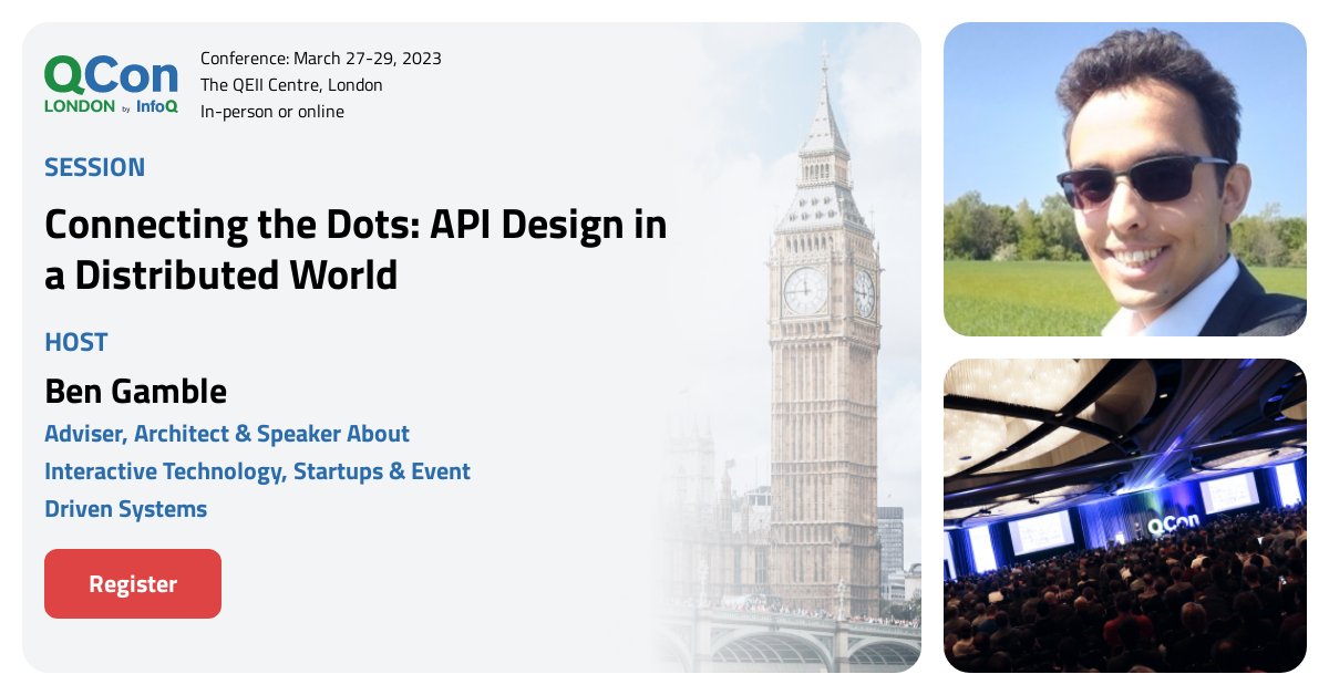 It's @qconlondon week next week! If you're attending, catch @BenGamble7's talk on API Design in a Distributed World. 

📆 March 27
⏰ 4:10 PM BST

qconlondon.com/presentation/m…

#QConLondon #SoftwareConference