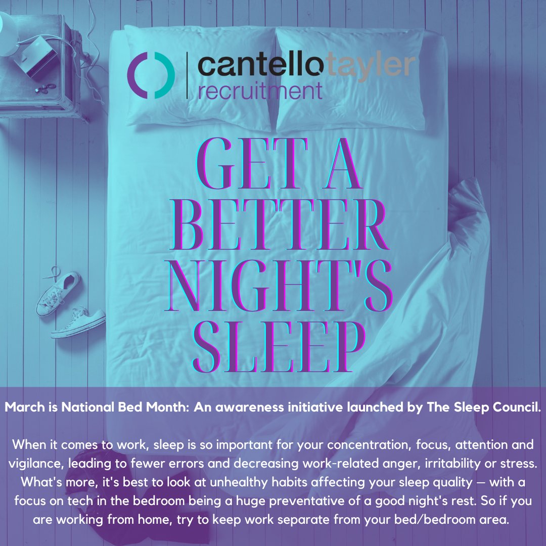 CantelloTayler's tweet photo. Do you get enough sleep? Lack of sleep can hugely impair your judgements and ability to work efficiently. #bedmonth #nationalbedmonth #sleep #lackofsleep #workfromhome https://t.co/4KD7Rzao8d