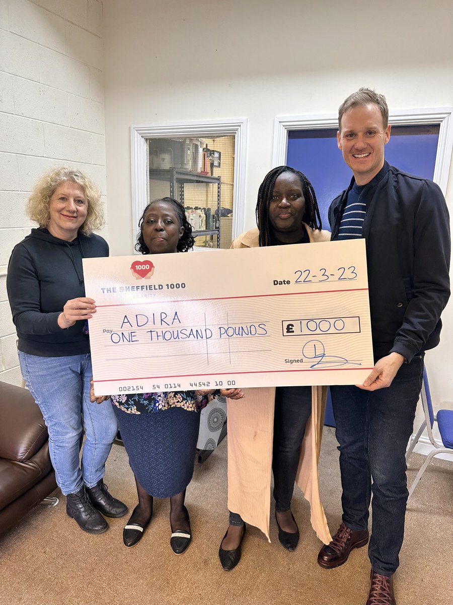 thesheff1000's tweet photo. Great to spend some time at @adiraorguk &amp; give out our latest donation 👏🏻

Adira are based on the Wicker &amp; support mental health and well-being in Sheffield’s Black community.

Thank you for all your nominations.

To read more, visit: https://t.co/OrU6wVnanr

#sheffieldissuper https://t.co/eUAwPiGISh