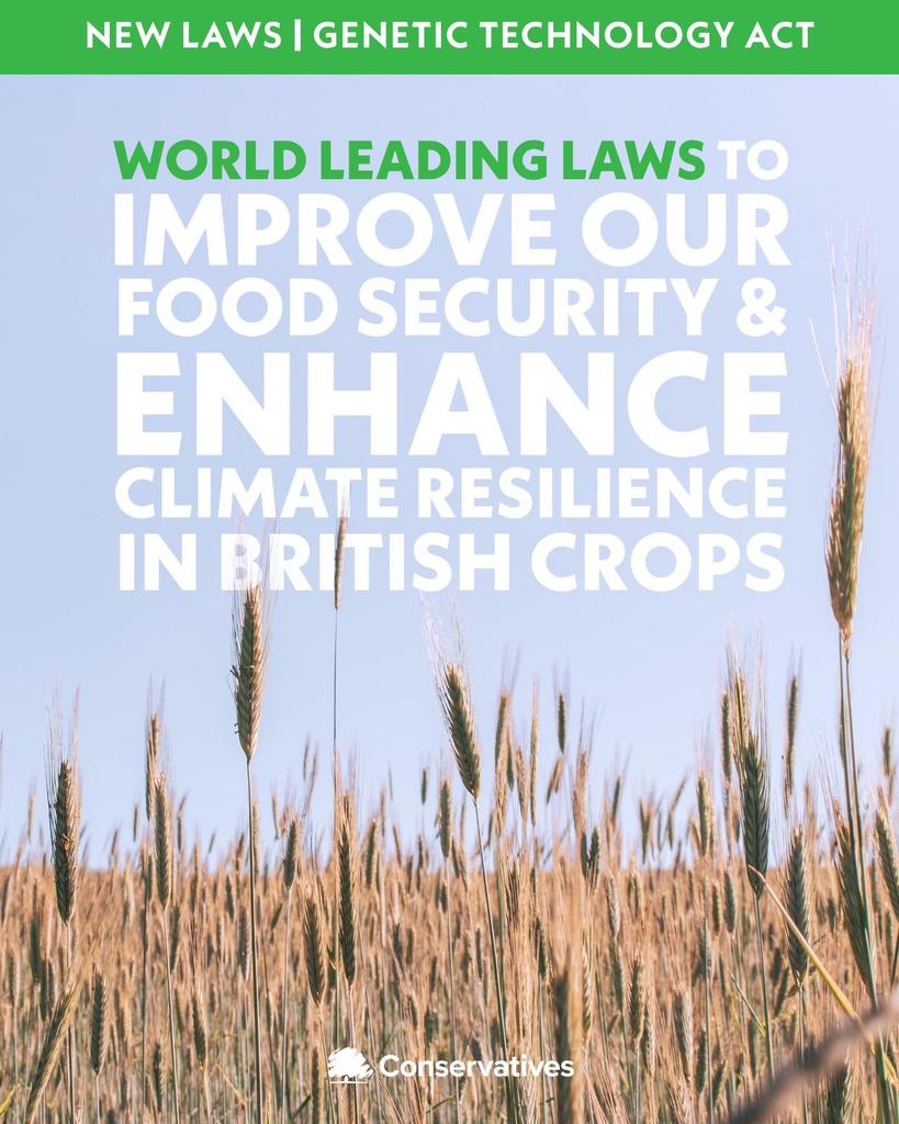 theresecoffey's tweet photo. Another Brexit freedom delivered with our Precision Breeding Act in place, which will help with security of domestic food production https://t.co/dyJ689eqhf https://t.co/U6O2t4r6Tz