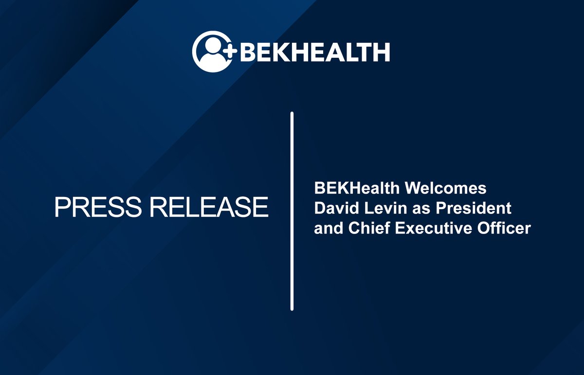 BEKHealth Welcomes David Levin as President and Chief Executive Officer  - Read the full press release here --->> hubs.ly/Q01HTxg40  #bekhealth #clinicalresearch #patientrecruitment