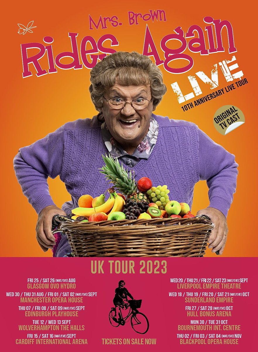 Tickets Now on Sale for Mrs. Brown Rides Again UK Tour 2023 here is your link to buy now xxx ❤️ gigst.rs/MrsBB