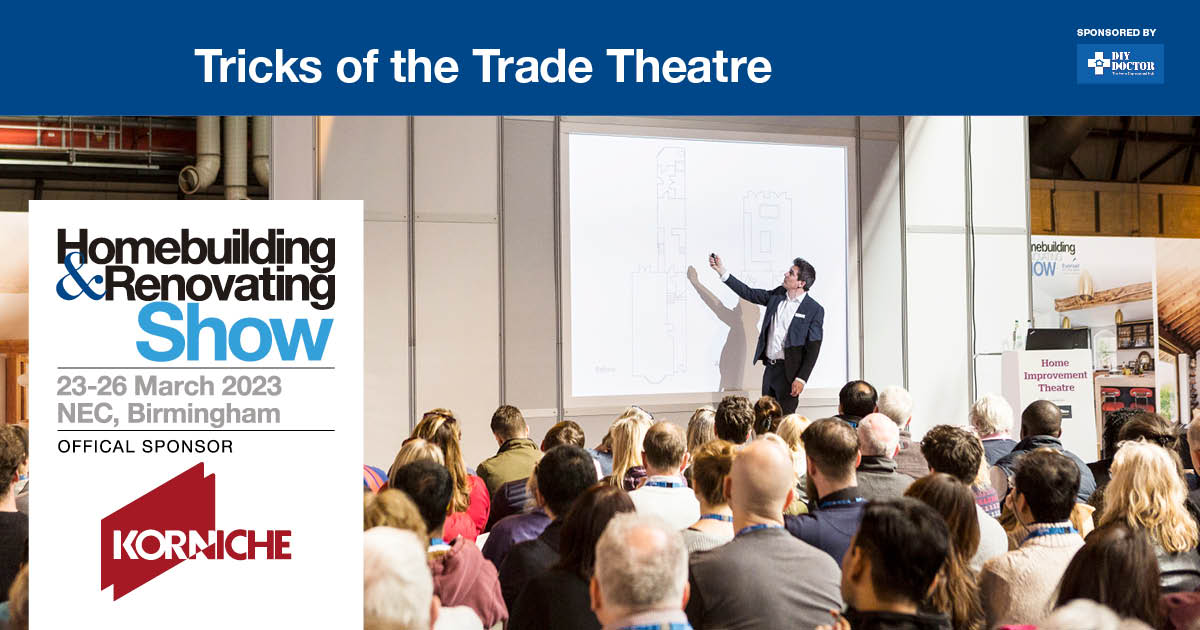 If you are tackling a project DIY style, head over to the Tricks of the Trade Theatre at 11.30am today at the National Homebuilding &amp; Renovating Show for a masterclass on how to skim plaster walls and ceilings with <a href="/DIYDoctor/">DIY Doctor</a> Mike Edwards --> trib.al/XGgzI8H