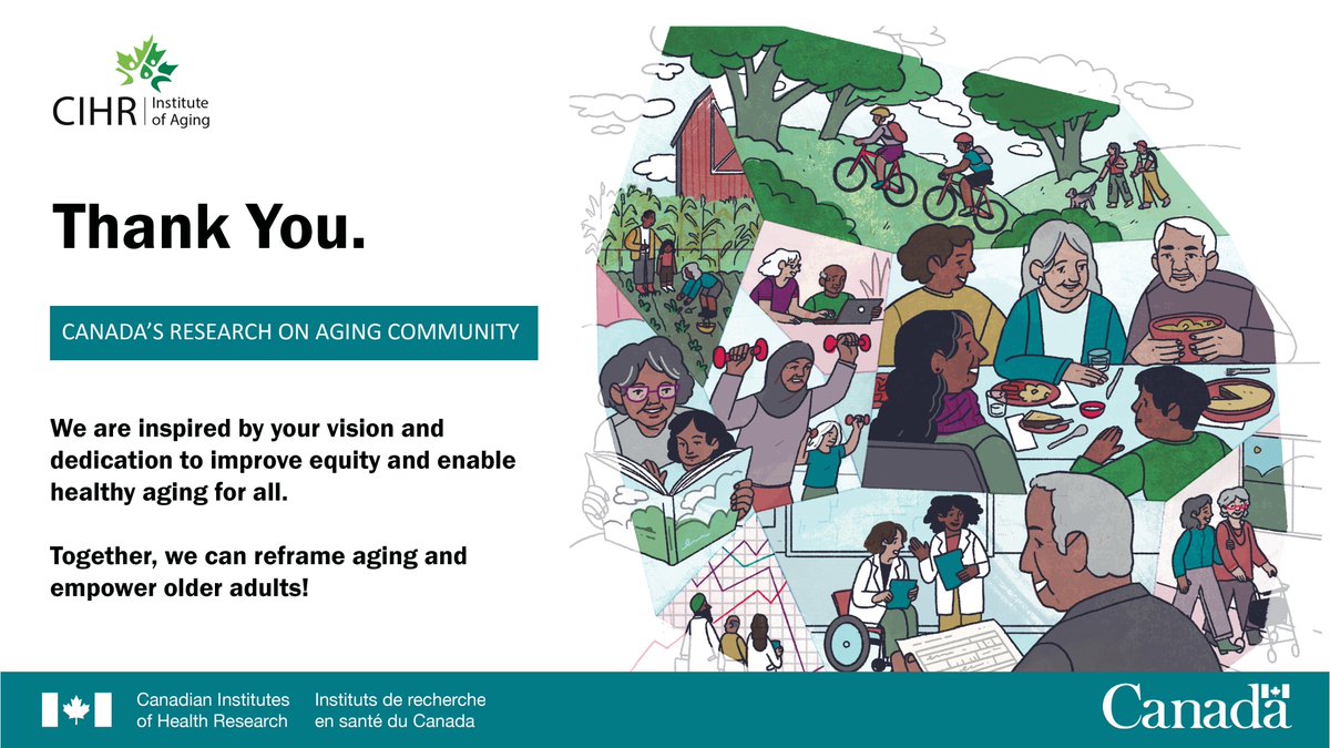CIHR_IA's tweet photo. Canada's #researchonaging community is improving equity and enabling healthy aging for older adults. We're here to support you, and we thank you for your trust as we move forward with our new strategic plan!
More: https://t.co/1HChhS85jH
#ReframeAgingCAN https://t.co/5sc2JjFU0A