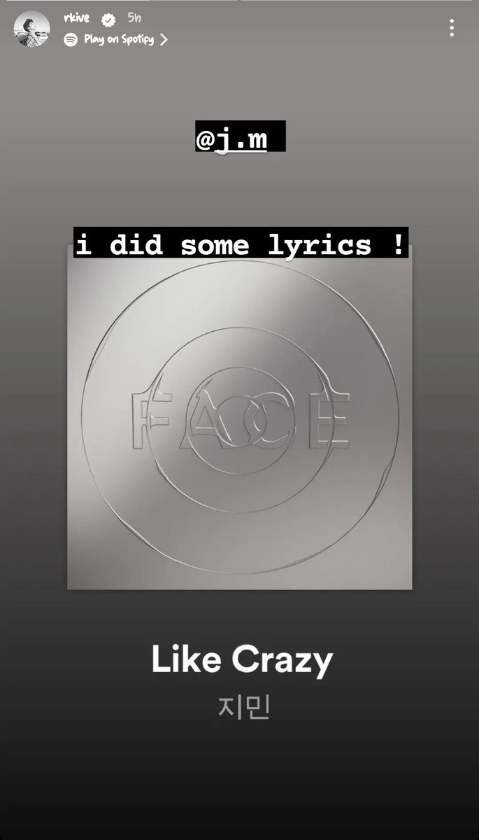 RAPMON_PH's tweet image. [IG] #RM IG STORIES

#RM did some lyrics for #JIMIN&apos;s #LIKECRAZY 🙌
Stream now: open.spotify.com/album/4xc3Lc9y…