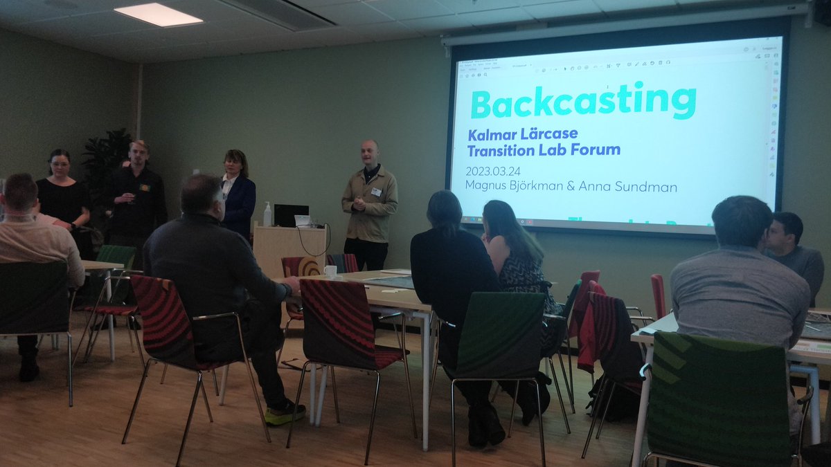 pereverza's tweet photo. Great to join #backcasting-based workshop run by @TIPtweeting at #TransitionLab @ViableCities. Rethinking an industrial area in Kalmar as a learning case. 

Important idea of seeing projects as 'expeditions' to learn &amp; being a boundary spanner between them and 'ongoing' processes https://t.co/s6Qeu4G3IP