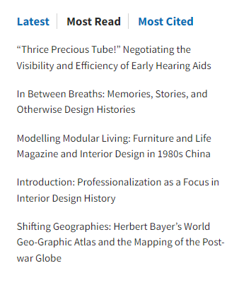 Thrice precious Tube is currently the most read paper @JoDesignHistory  What a precious moment  :)