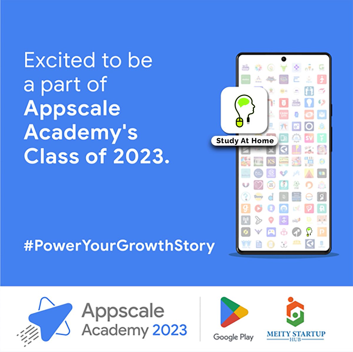 itriptiverma's tweet photo. We are elated to announce &amp; share that Google joins the Growth Story of “Study At Home” &amp; welcomes to Google’s Appscale Academy 2023 😇🙏

@Google @GoogleDevsIN @GoogleIndia @GooglePlay @googledevgroups @googledevs 
#AppscaleAcademy2023 #PowerYourGrowthStory #GooglePlay https://t.co/wjDKVU9JCq