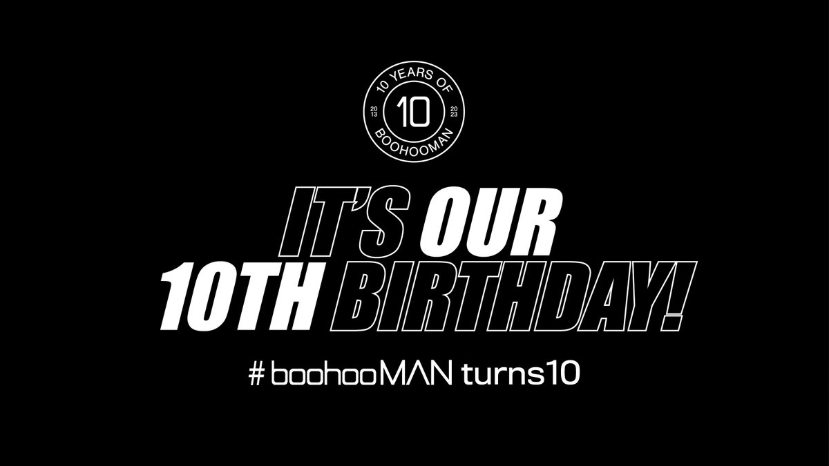 HOUR 9 ⏰

#WIN a £100 voucher 😮‍💨 

TO ENTER:

📲 Like &amp; RT This Tweet
🤝 Follow <a href="/boohooMAN/">boohooMAN</a> 
➡️ Reply to this tweet with #boohooMANturns10

📲 bit.ly/3FE1j2g