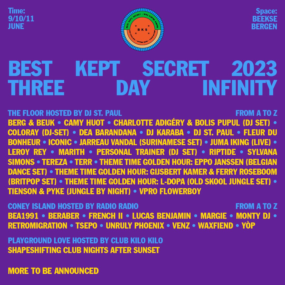 StPauldj's tweet image. Ain’t No Beekse Berg High Enough! 

Mijn programma voor The Floor op Best Kept Secret mag eindelijk naar buiten ❤️📢