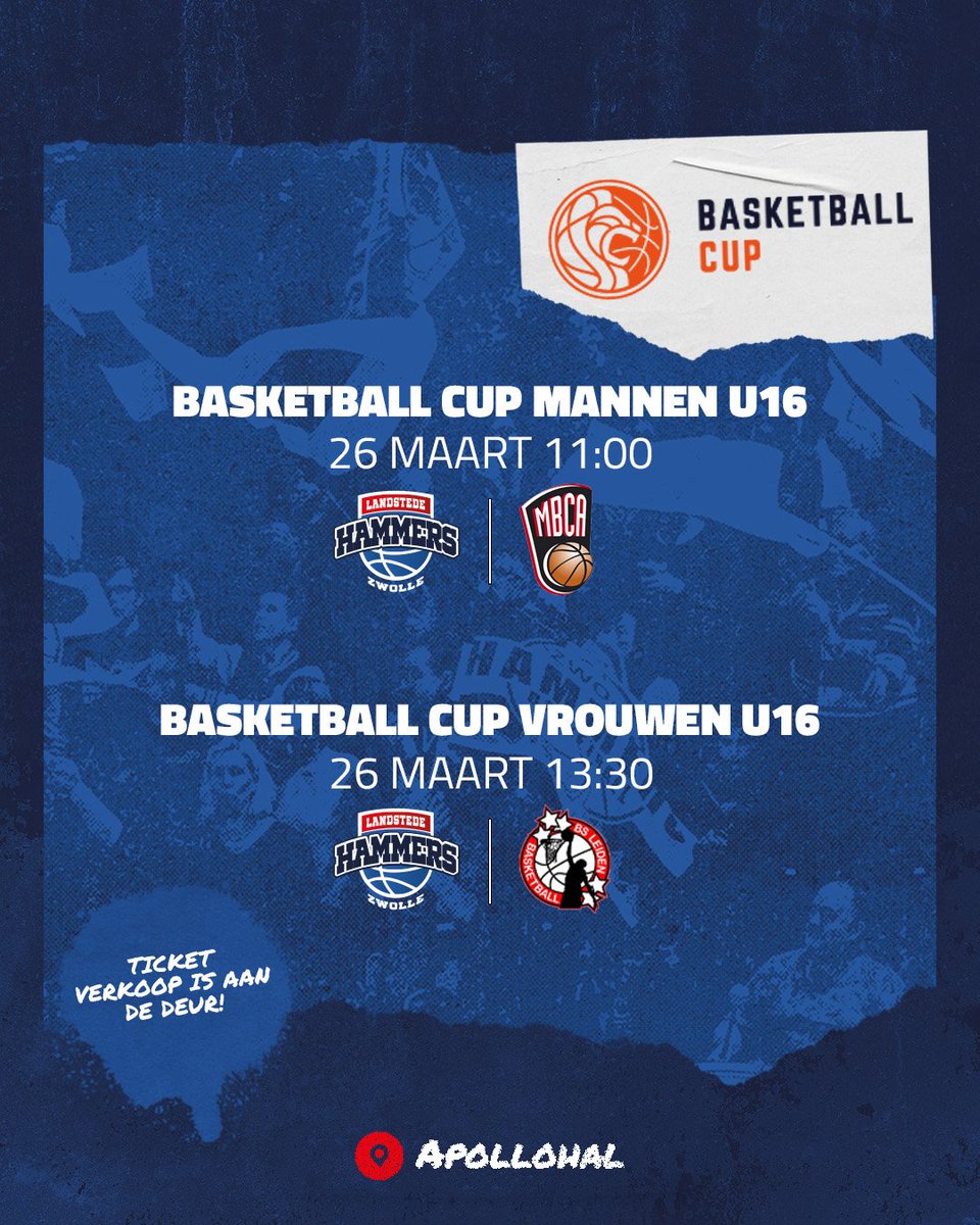 ‼️𝐁𝐞𝐤𝐞𝐫𝐟𝐢𝐧𝐚𝐥𝐞𝐬 𝐣𝐞𝐮𝐠𝐝𝐭𝐞𝐚𝐦𝐬‼️

De mannen u16 en vrouwen u16 van Landstede Hammers spelen allebei de bekerfinale in de Apollohal aankomende zondag! 🔥🏆

🎟 Ticketverkoop is aan de deur!

#landstedehammers #hammertime #academy #cse