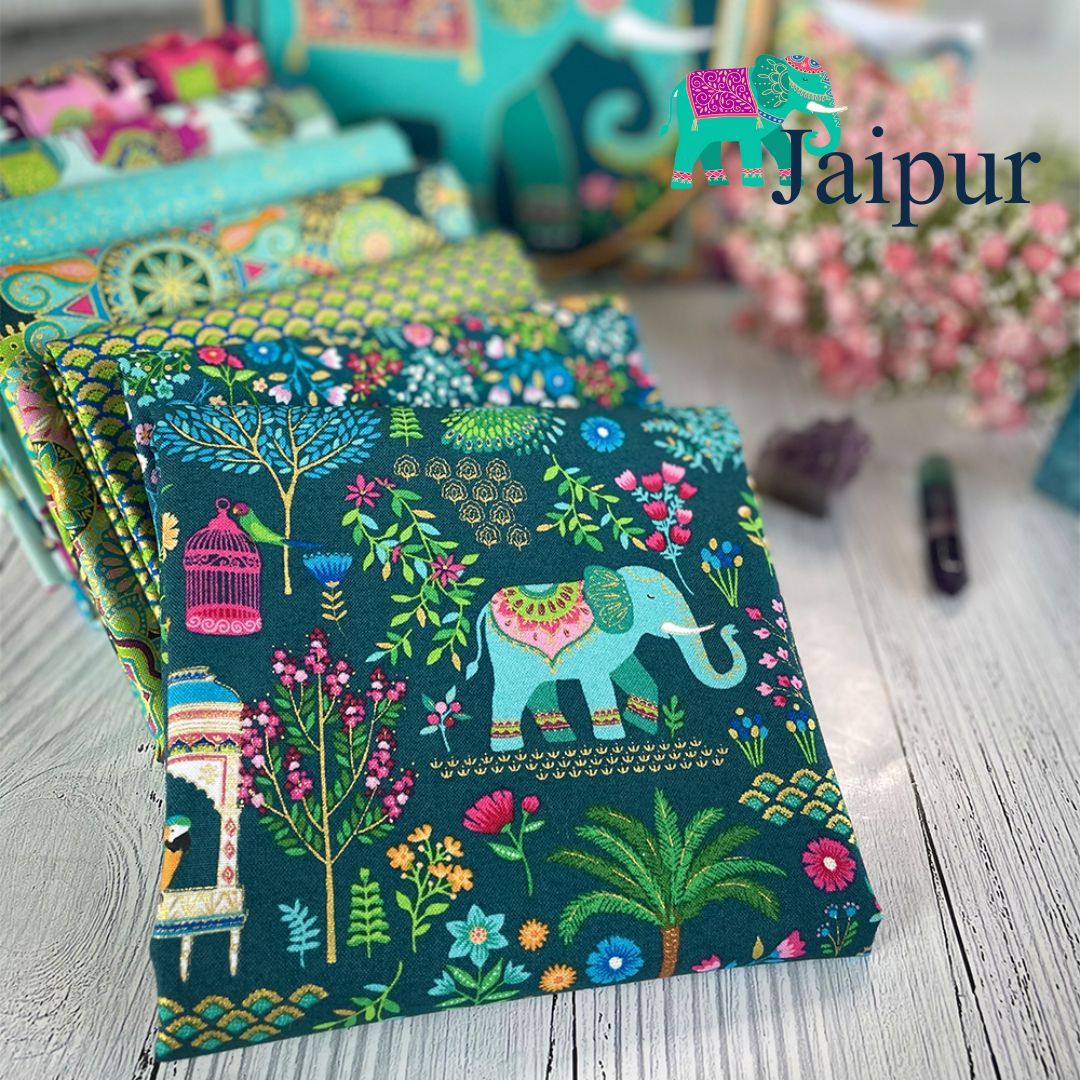 PlushAddict's tweet image. &quot;🎉New Arrivals Alert🎉 
Vibrant elephants &amp;amp; pretty florals with gold detailing now in from #Makower

Get your 10-inch panel &amp;amp; try the free quilt project by Lynne Goldsworthy! Perfect for home decor bit.ly/3K4uFcI

#Jaipur #Makower #FreeQuiltPattern #DIYdecor 🐘💐🧵