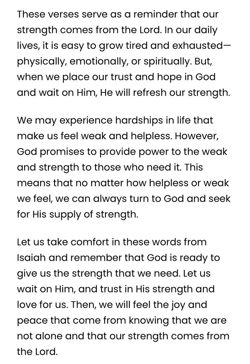 changedprspctv's tweet photo. Isaiah 40:29-31

Trusting in God’s Strength https://t.co/FlEA0zEZML