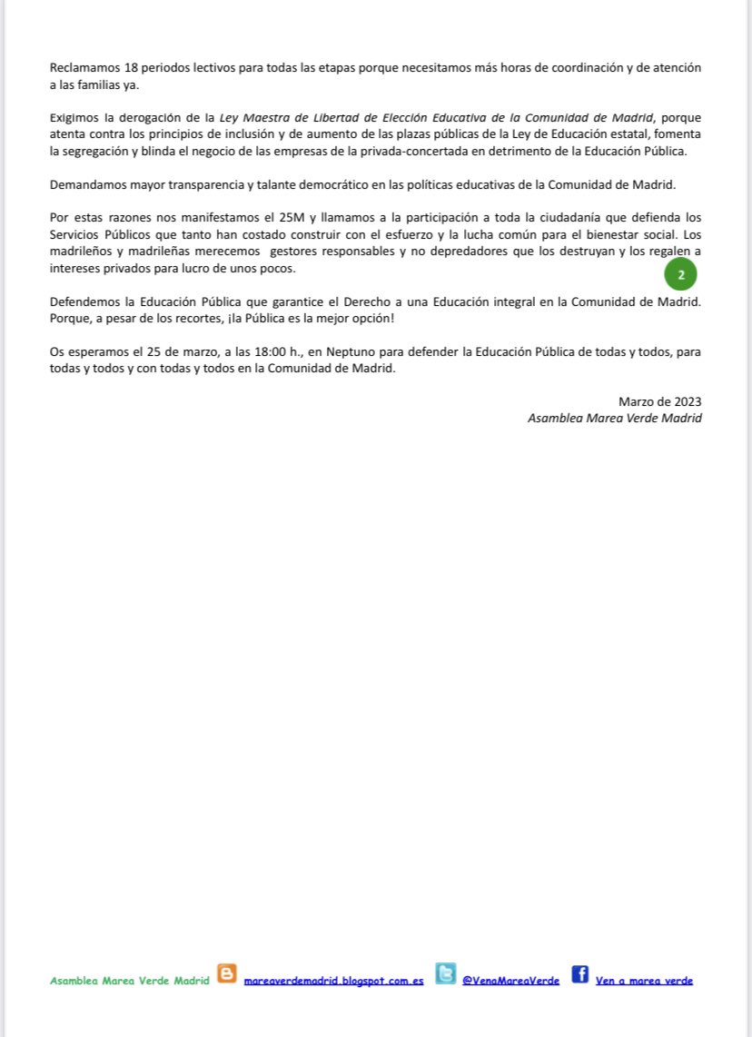 Marea Verde Madrid ¡#MatricúlateEnLaPública! tweet media