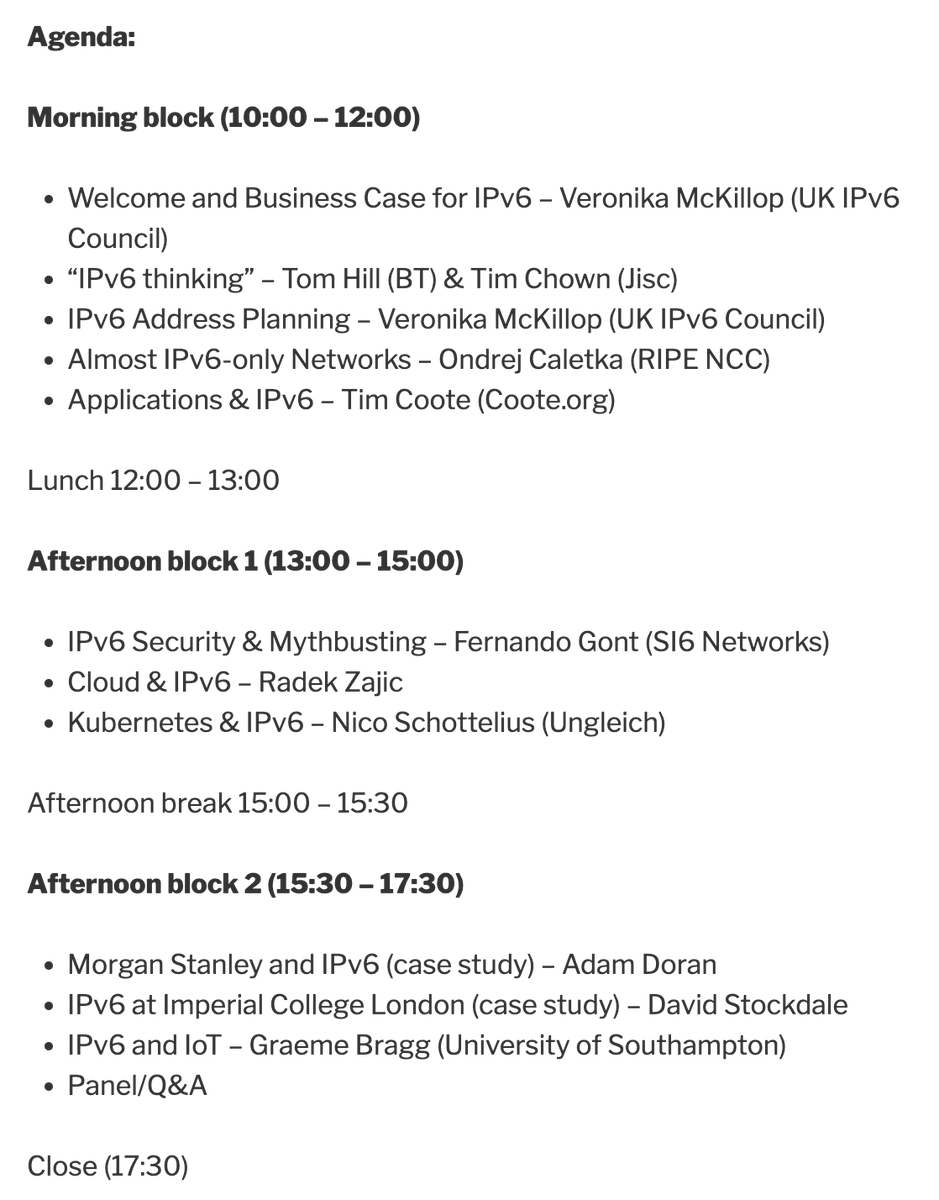 RichPatz's tweet photo. The @UKIPv6Council is holding a free, enterprise-focused #IPv6 workshop on the 24th April in Canary Wharf, London.

Details and registration here: https://t.co/IXk19MZSOJ https://t.co/spRuvLIKMh