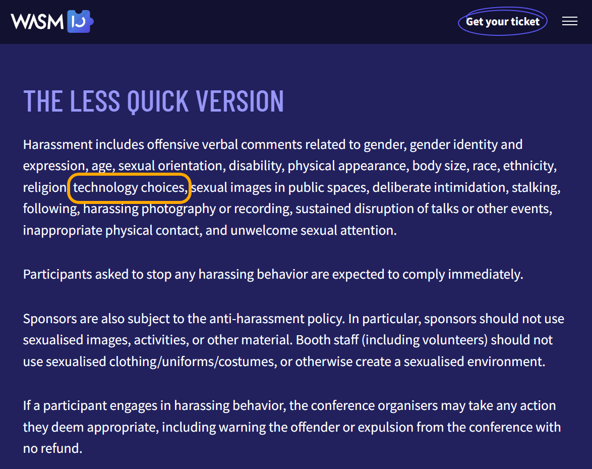 dcodeIO's tweet image. Yo dawg I heard you disagree with our stuff so we put disagreement into our code of conduct so you can harass while you disagree