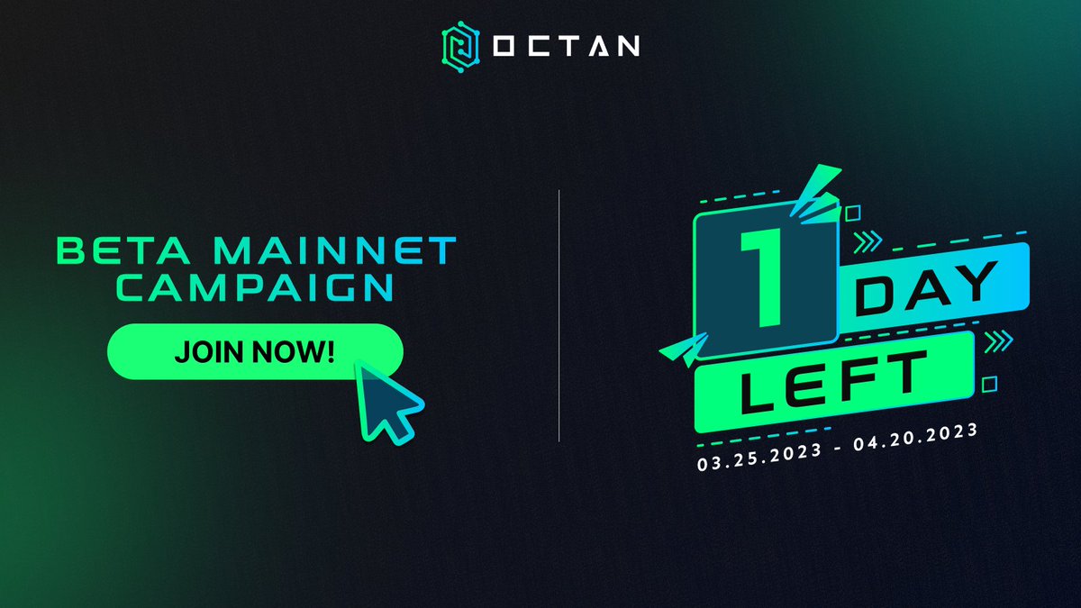 OctanNetwork's tweet photo. ⏰ 24 hours left until you can experience the future of Web3 data firsthand

Octan Network's Beta Mainnet is about to go live!

Join the revolution and be a part of the decentralized data movement! https://t.co/HIDMIOPWFu