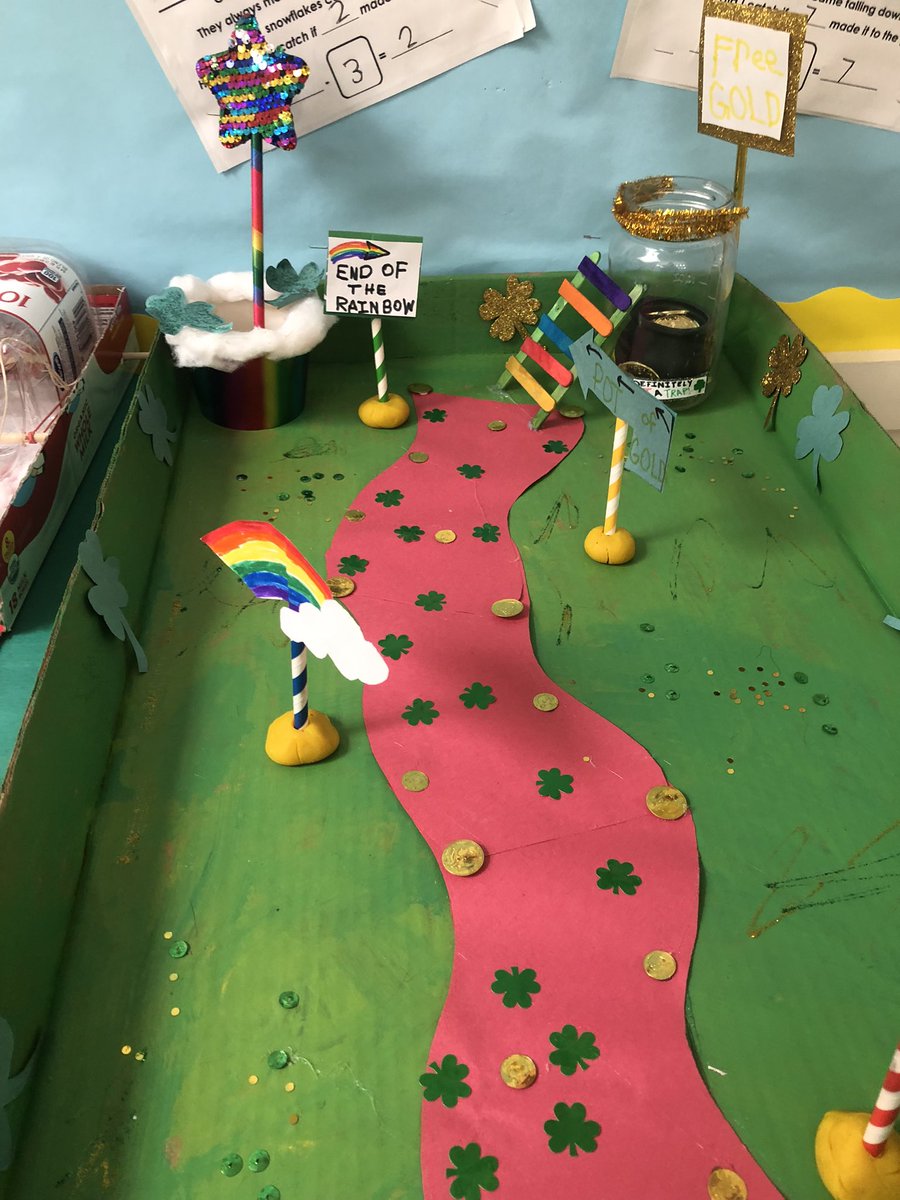 Mrs. Flouskakos’ 1st Gr read, How to Trap a Leprechaun &amp; How to Catch a Leprechaun &amp; were inspired to create their own leprechaun traps. They used their imaginations &amp; worked with their families to plan &amp; construct their traps. We are so impressed with them! 
￼￼#FutureEngineers