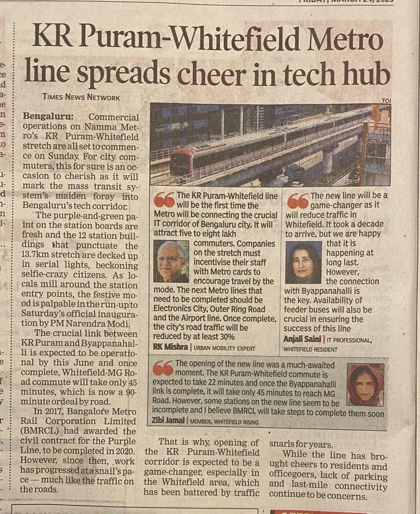 WFRising's tweet photo. Though just a section covering WF only, we are nonetheless thrilled to see this coming to life! 

We will drown in joy when the connect to other areas of Bengaluru happens ! :) https://t.co/9tqW8ZJjSY