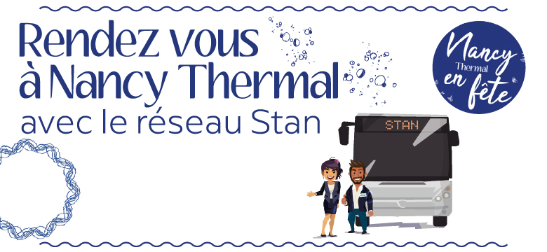🎉 C'est parti pour #NancyThermal en fête 🥳

Le réseau est entièrement gratuit le samedi et le dimanche, profitez-en !
👉 Navette depuis Nancy Gare (infos : bit.ly/40t6RVc )
👉 Lignes 10, 11 et 16 : arrêt Painlevé
👉 Lignes 11 : arrêt Nancy Thermal