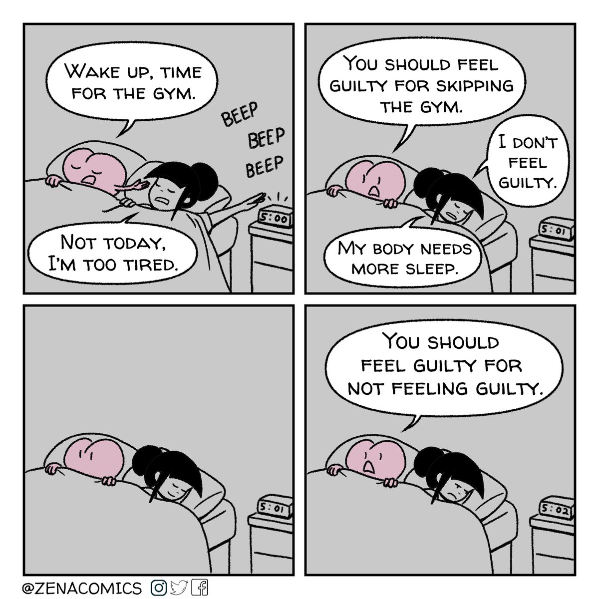 zenacomics's tweet photo. A fun conversation I recently had with my brain...Why do we do this to ourselves?
#webcomic #comics https://t.co/cEfS1veoDp