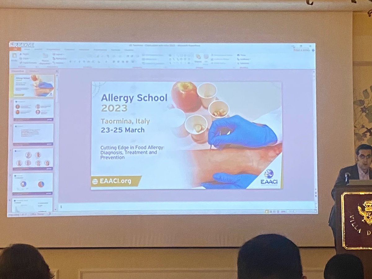 Dear Juniors! Welcome to the Allergy School 2023 in Taormina. We were yesterday at the opening ceremony with the organizing committee Alexandra Santos, Annamaria Salpietro, Alberto Alvarez Perea, Tomas Chivato and our president Stephano Del Giaco #AS2023Taomina #FoodAllergy