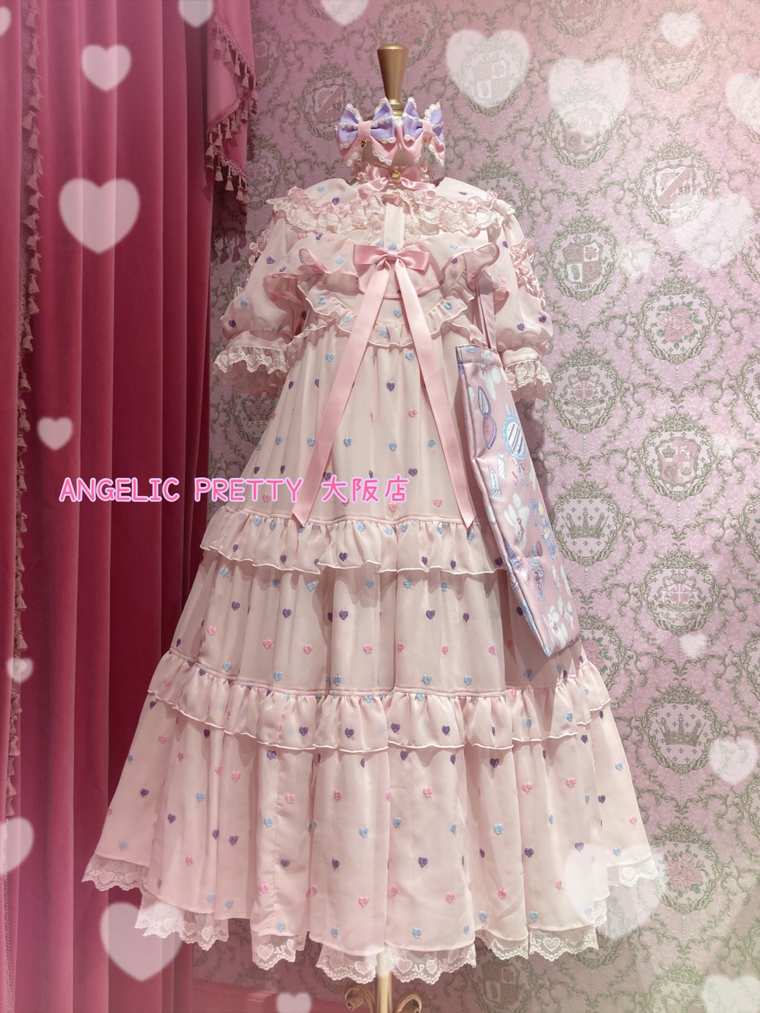 ANGELIC PRETTY candy strip ワンピースピンク ロリータ