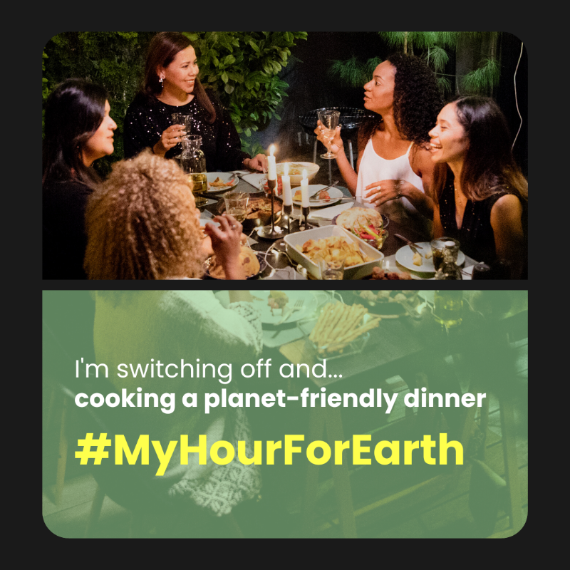WWF's tweet photo. #EarthHour is officially in full swing. Use the #MyHourForEarth hashtag to let us know how you're spending your hour. Do something - anything - positive for our one home and let's create the #BiggestHourForEarth together  🙌

Need ideas? Visit https://t.co/zzBBAVZGBE