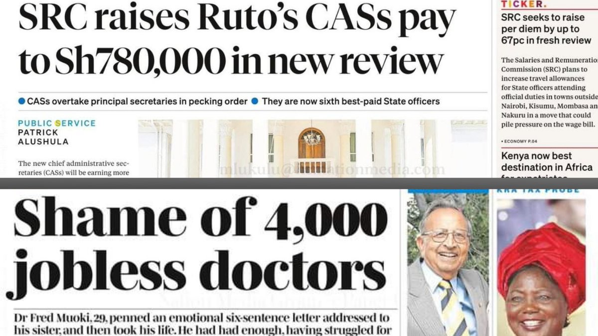 Davji's tweet photo. It is concerning to see that the Kenyan government is raising the salaries of Chief Administrative Secretaries (CASs), to a whopping Sh780,000 per month, while at the same time struggling to budget for the healthcare of its citizens and healthcare workers. https://t.co/dhDSkachNn