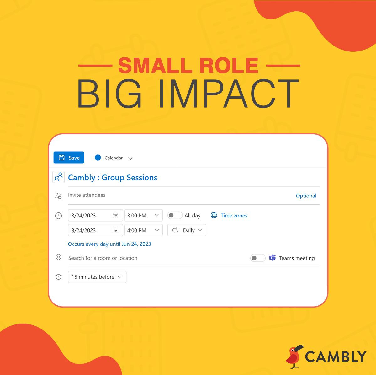 CamblyIndia's tweet image. Reminder: Set your Cambly group class reminder NOW!!!!

#CamblyGroupClasses #cambly #camblyindia #learnenglish #englishspeaking #trending #memes #smallrolebigimpact #momentmarketing