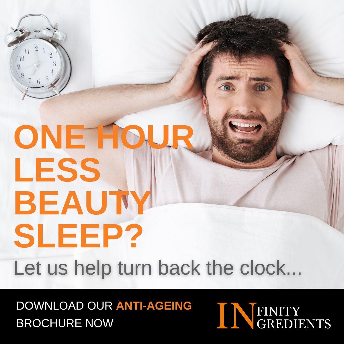 Don’t forget the clocks change this weekend! 🕘

With one hour less beauty sleep, check out our brochure full of ingredients perfect for turning back the clock.
 
Download here: lnkd.in/ej-H53dG
#skincare #beautysleep #antiageing