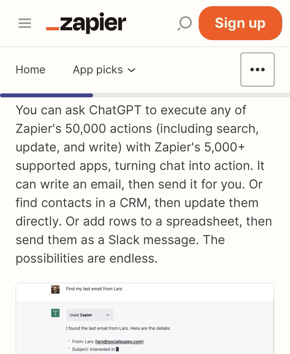 davidad's tweet photo. OpenAI: It’s important for safety that AI-generated code doesn’t have direct real-world effects. So we disabled Internet access on the REPL that we’ve given ChatGPT-4
also OpenAI: we’ve partnered with Zapier to enable ChatGPT-4 to execute over 50,000 actions across 5,000 apps https://t.co/IAhOTGDOlx