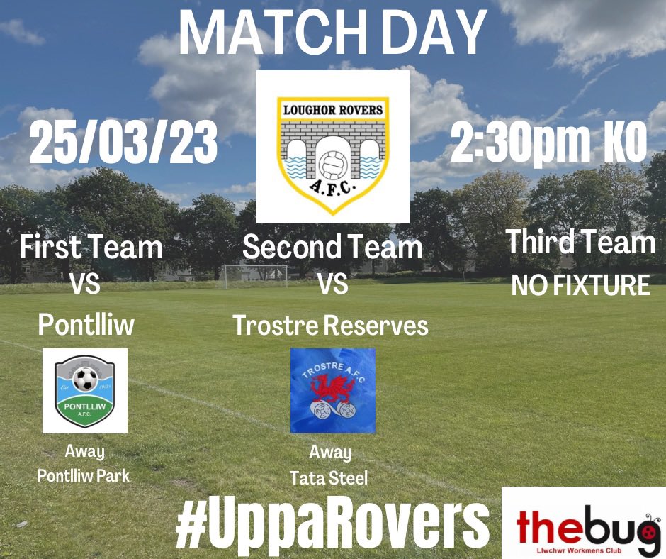 Two tough fixtures this weekend 🔵⚪️ Get down and support the boys #UppaRovers