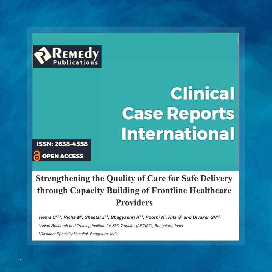 Yet Another Milestone Achieved by Team ARTIST For HER.
Strengthening the Quality of Care for Safe Delivery through Capacity Building of Frontline Healthcare Providers
Read full article here clinicalcasereportsint.com/open-access/st…