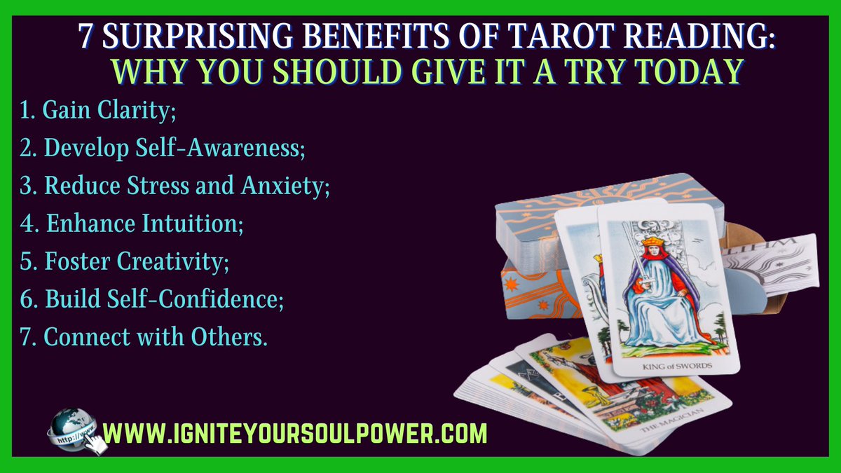 Tarot reading offers a range of surprising benefits that can enhance your life in many ways. 
.
Book a Private reading Right Now
igniteyoursoulpower.com/book-online
.
#tarotreading #texas #tarotcommunity
#tarotlove #ukreader #tarotcards
#tarotguidance #onlinereading