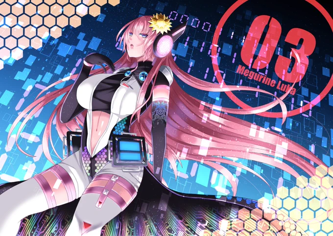 2017年作「CYBER LUKA」ルカさん15周年まであと312日!#15周年まで過去絵365日巡音ルカ #巡音ルカ 
