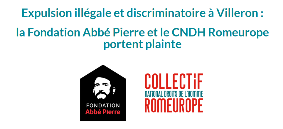 COMMUNIQUÉ | Expulsion illégale et discriminatoire d'un #bidonville à #Villeron : la Fondation @Abbe_Pierre et le @CNDH_Romeurope portent plainte

romeurope.org/villeron-fap-c…

@vigo_avocats