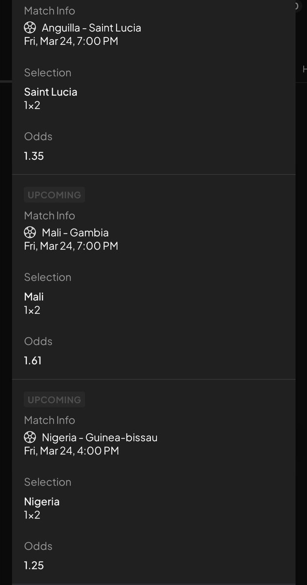 MarkSlocombe3's tweet photo. ACCA No 2 bit of a long shot at 64/1 but let's see what happens. Placed on $BetU #EarnU platform https://t.co/bbT0u9c1XQ