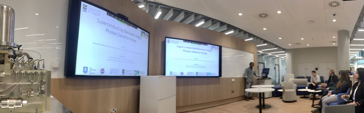 QuantumSensors's tweet photo. Today’s #SuperQuARC meeting @UofGARC excellent talks on superconducting vias & SNSPDs by Nicolas & Vidur @UofGEngineering @UofG_ENE @UofGSciEngGrads https://t.co/4Fu8gakBAm