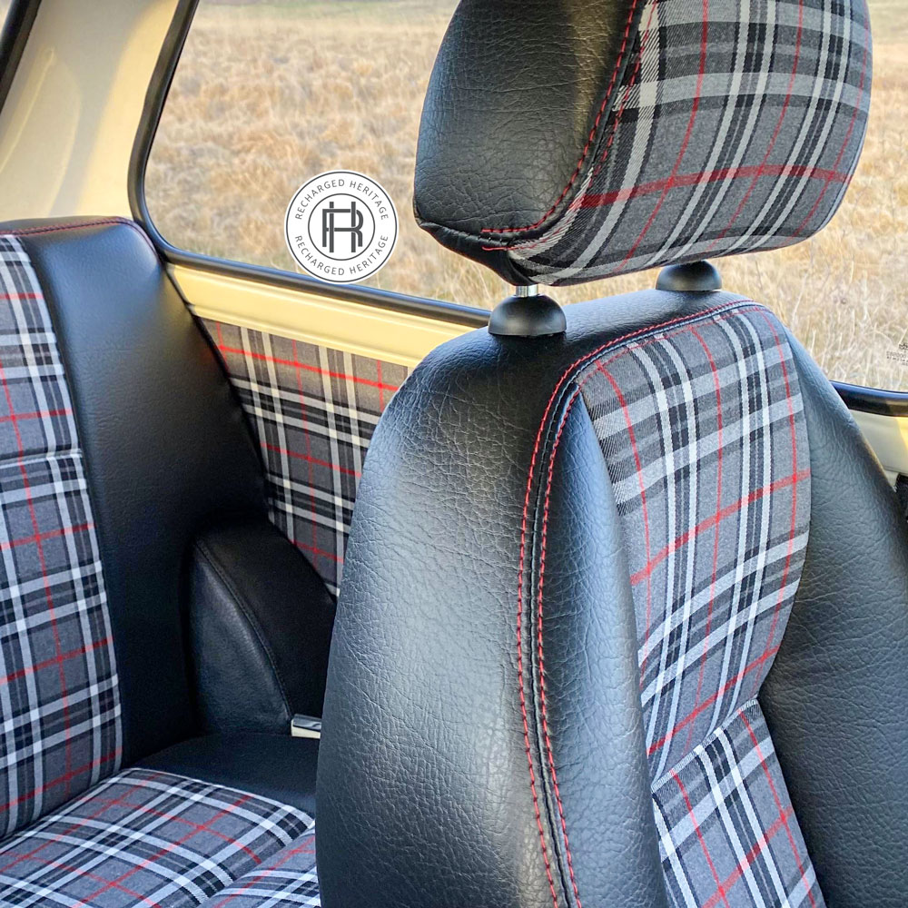 RechargedH's tweet photo. Add a touch of style to the MINI Recharged interior!

From classic tartans to modern neutrals, we've got a range of fabrics to choose from. 

Bespoke Mini interiors, personalised and individual.

Create your ultimate zero-emissions Mini at Recharged Heritage! https://t.co/D32d3sJ8mR