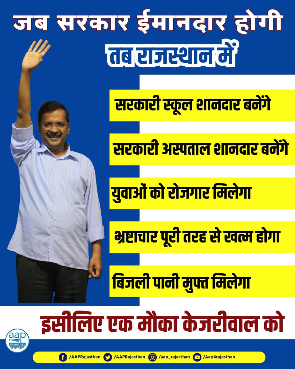 जब सरकार ईमानदार होगी तब राजस्थान में 👇