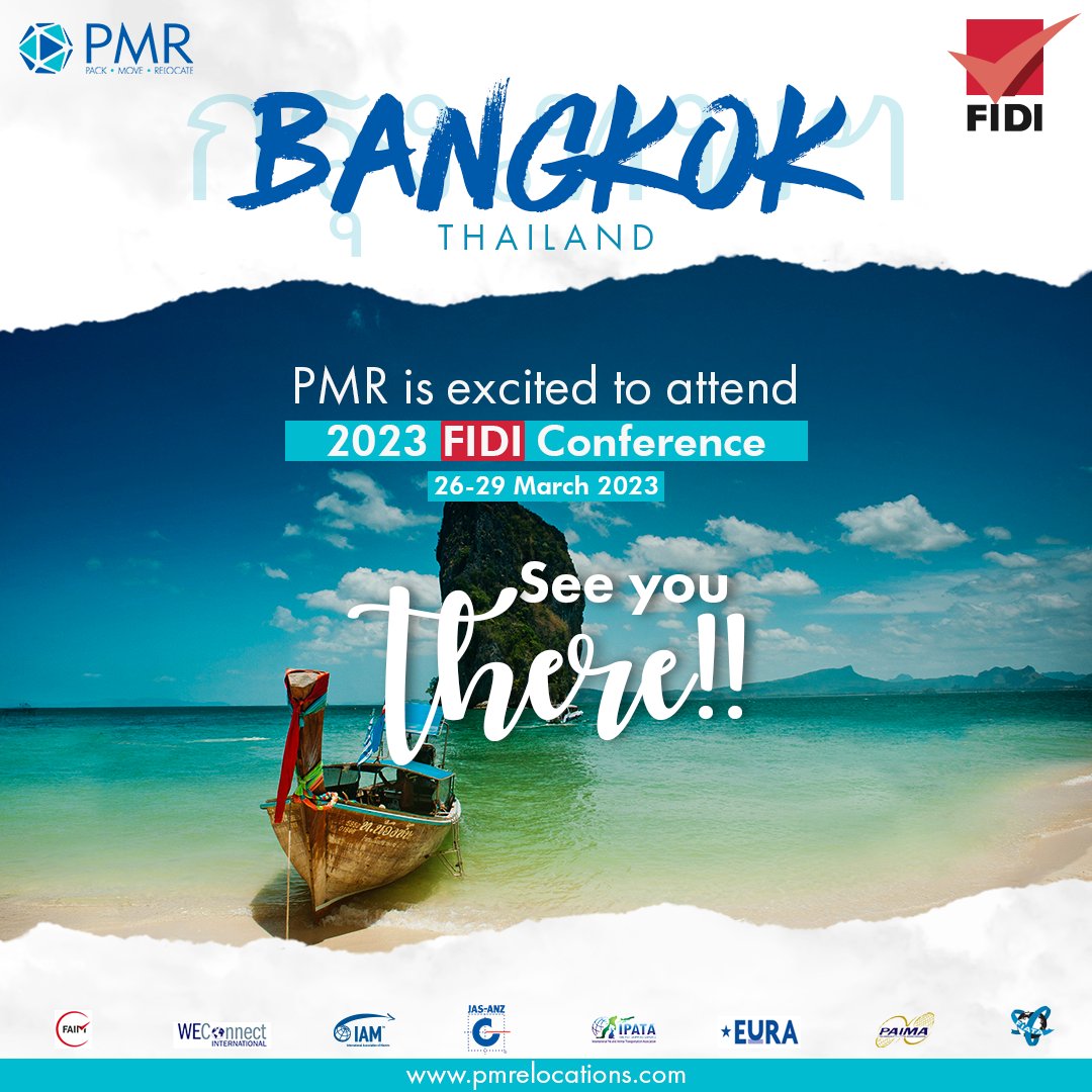 Pmrelocations's tweet photo. Visit PMR at the 2023 FIDI conference in Bangkok, Thailand!
PMR is super excited for a mix of high-level business sessions and hands-on workshops.
Meet us at the FIDI conference , 26-29 march in Bangkok.
#FIDI #fidiconference #fidibangkok #bangkokthailand #bangkok #Thailand https://t.co/DVtxpqECoC