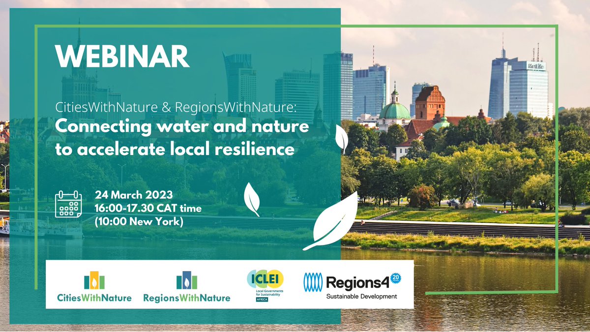 RT @RegionsWNature Reminder: Join us online for the "@CitiesWNature and #RegionsWithNature: Connecting Water and Nature to accelerate local and regional resilience" session at @UN_Water conference.
📅24 March
🕑10-11:30 EST
🔗https://t.co/aVdx2RX20i
 #WaterAction for #SDG6 & #SDG11 & #ForNature🌱🌊
