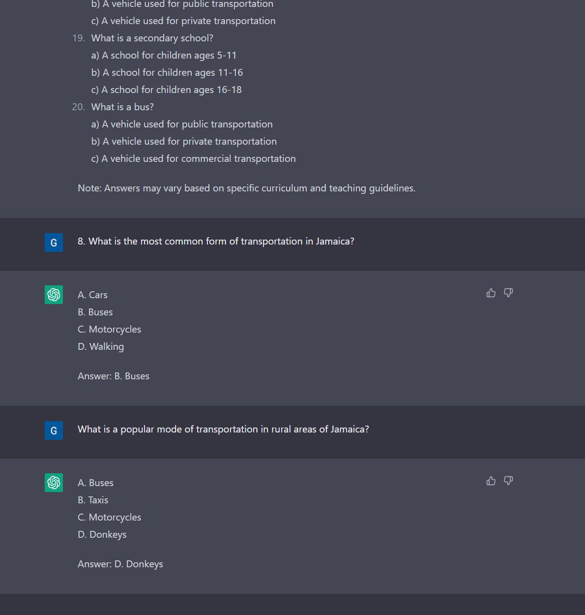 MsGillyJ's tweet photo. Found another great way to use CHAT GPT. I'm helping my son study for his exams and I copy and pasted the topics and it generates worksheet questions for him to practice. All was going well for math and language but when I got to social studies, it generated this 🫤🫤 https://t.co/o80T9dV3Ov