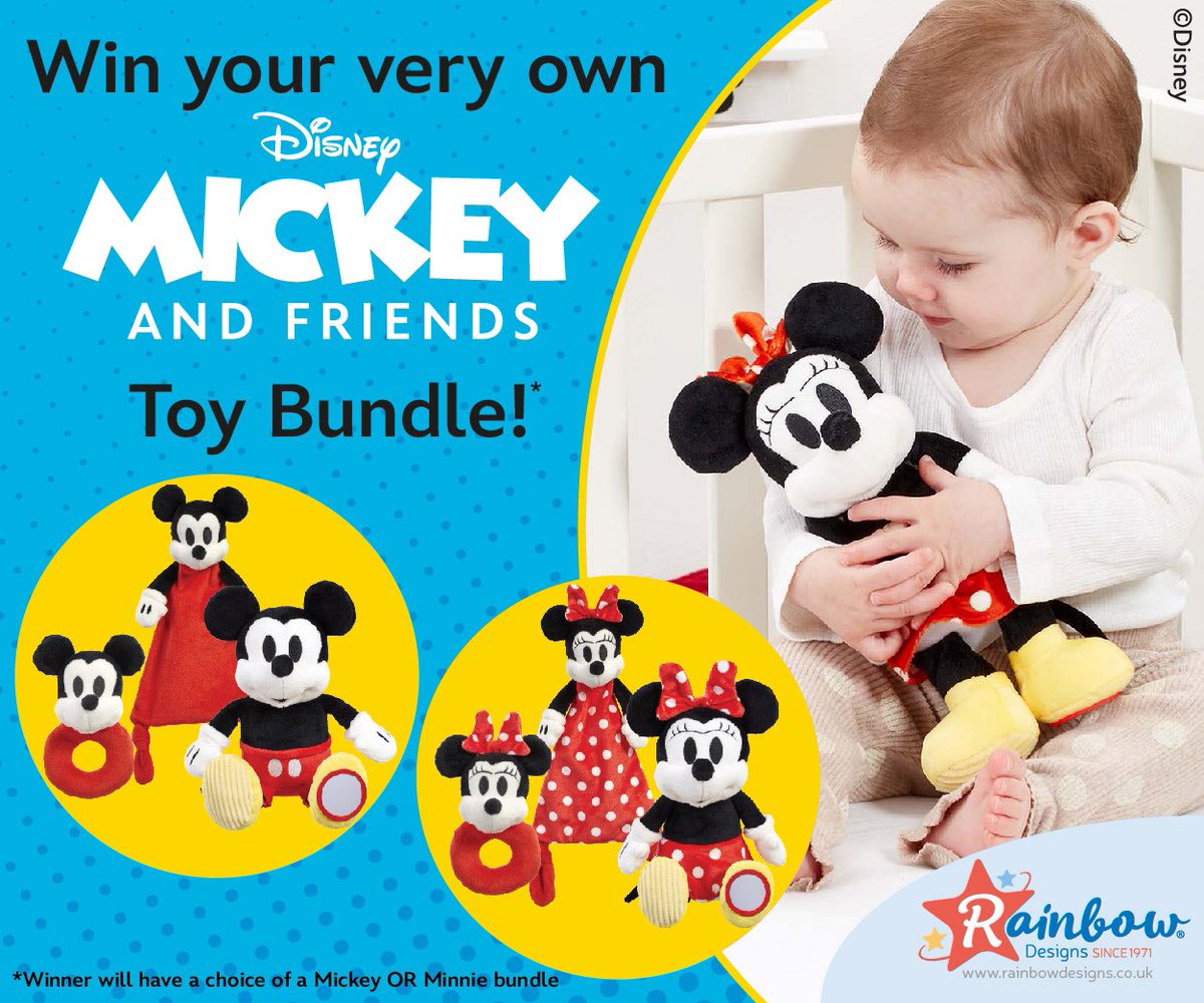 To celebrate the arrival of our new Disney Mickey Mouse and Friends range we are giving away a super cuddly bundle of Mickey Mouse or Minnie Mouse toys. For a chance to win:
RT &amp; Comment #MickeyMouseGiveaway
Closes at 8pm 29/01/23 UK Only, Full T's&amp;C's on FB &amp; IG #Giveaway