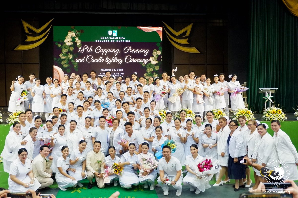 lavoxa's tweet photo. IN PHOTOS:  Highlights from the capping, pinning, and candle lighting ceremony of 162 second year nursing students at the  De La  Salle (DLSL) Sentrum, March 24. https://t.co/c3u1Z6LTbT