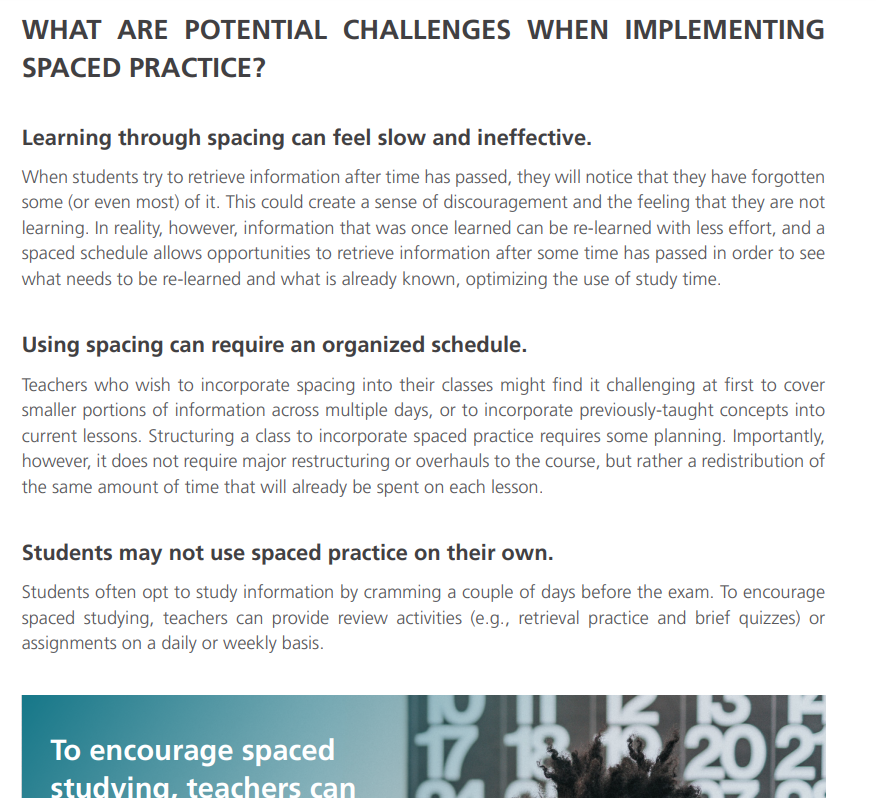 adamboxer1's tweet photo. Been delving into spacing effects on retrieval practice recently and really enjoyed @PoojaAgarwal's guide to the topic - highly recommended, characteristically clear, detailed and well evidenced.

https://t.co/z1wDTgPpi4 https://t.co/Qq2QxLFOTd